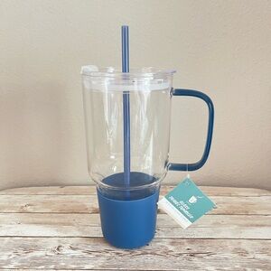 Target Bullseye 40 fl oz Large Glass Tumbler Blue🌸